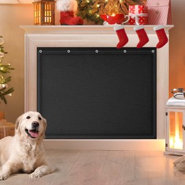 CADARA Fireplace Blocker Blanket Stops Overnight Heat Loss, Fireplace Draft Stopper Save Energy, Fireplace Cover Black 33" W x 29" H