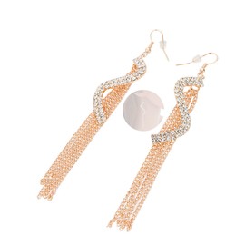 Andelaisi Boho Rhinestone Tassel Earrings Long Tassels Dangle Earrings Crystal Dangle Drop Earrings Retro Long Chain Tassel Studs Earrings Jewelry for Women and Girls (Gold)