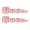 Nude Pink Press on Toenails Short Square Glossy Fake Toe