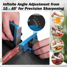 XARILK Upgraded Rolling Knife Sharpener Kit – Adjustable 10 – 40°, Compact & Portable