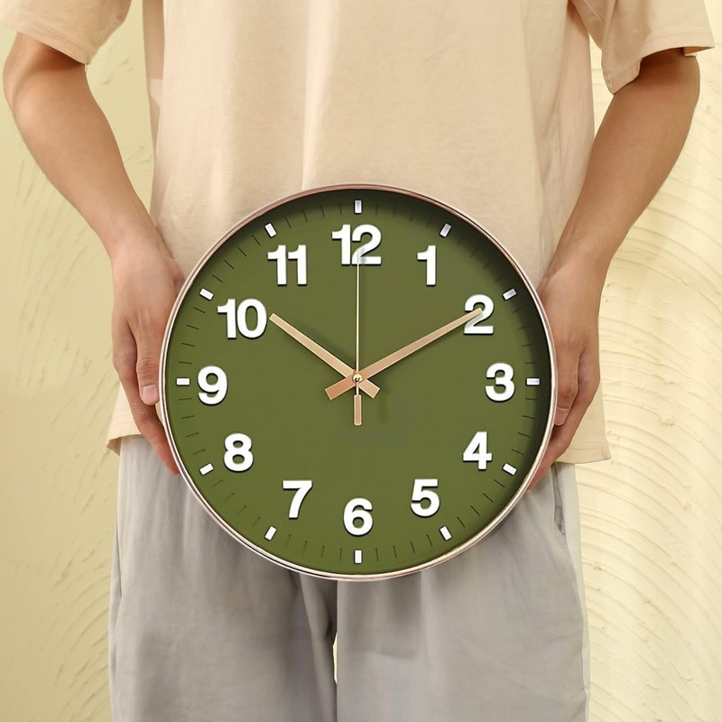 Nbdeal Wall Clock, Radio, Analog, Continuous Second Hand, Quiet, 3D