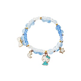NIQIPOK Crystal Bead Bracelet Cute Cartoon Kawaii Elastic Beaded Bracelets for Women,Kawaii Crystal Beads Anime Relationship Matching Bracelet for Best Bracelets, Adjustable, Crystal, no