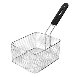 Deep Frying Basket with Long Handle, Electric Frying Basket Made of Metal Mesh for Kitchen Use