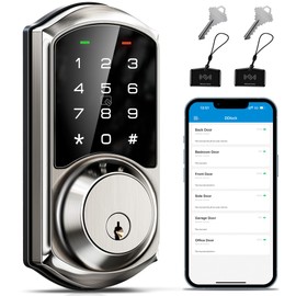 Veise VE06 Smart Deadbolt with App Control, Keyless Entry Smart Lock for Front Door, Electronic Digital Door Lock with Code, Easy Install, Satin Nickel