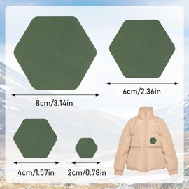 ZESION 16 Pcs Down Jacket Repair Patches - Highly Effective Repair of Nylon Fabric, Waterproof Self-Adhesive Repair Patch for Down Jackets, Tents, Raincoats, Outdoor Equipment (Army Green)