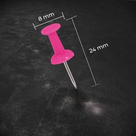 215 Push Pins for Bulletin Board Thumb Tacks for Wall Corkboard Map Calendar Photo -Home Office Craft Projects Heavy Duty Plastic Head Steel Pin (Pink)