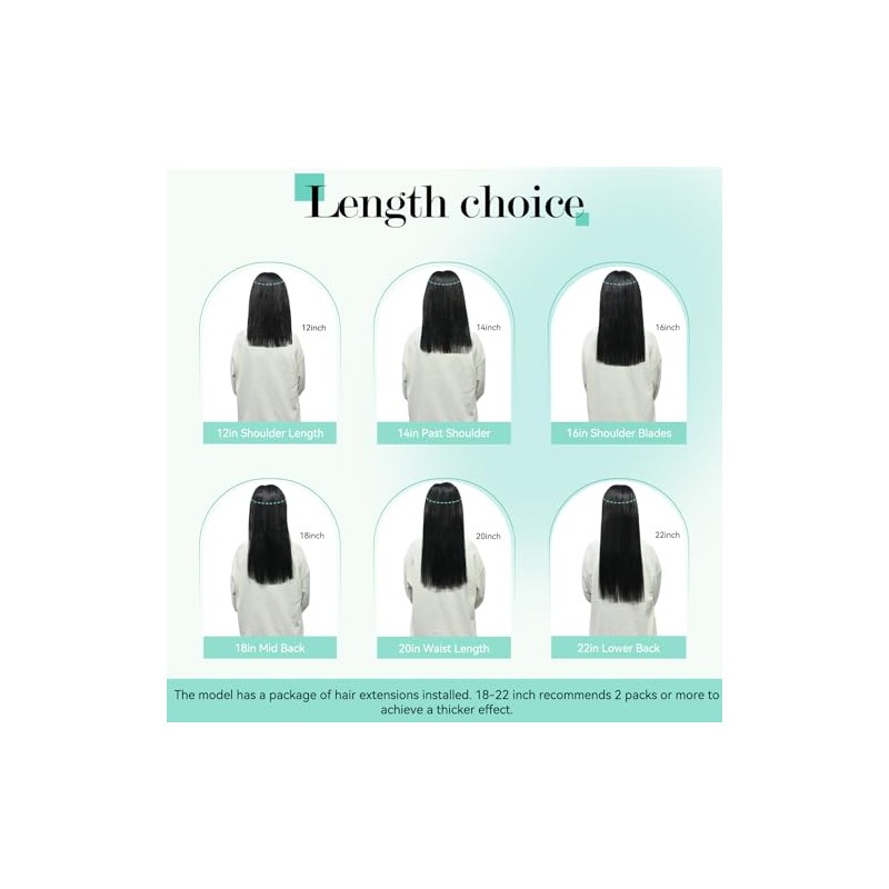 Ukira Extensiones De Cabello Con Clip En Cabello Humano Real,