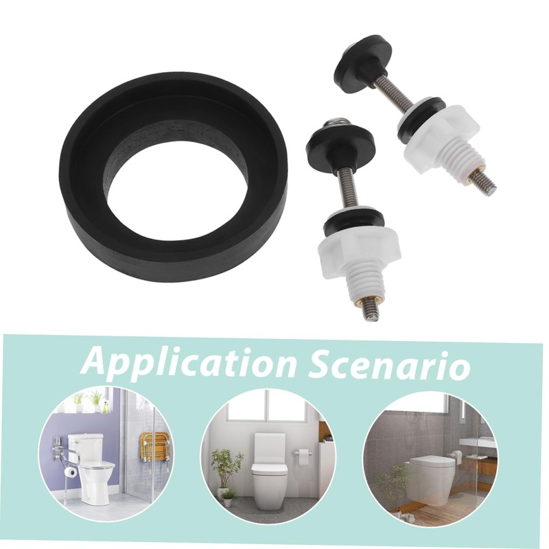 LALAFINA Toilet Tank Replacement Kit Cistern Screws Sealing Ring Toilet