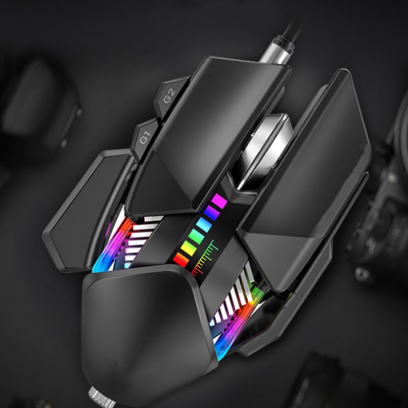 Mechanical Mouse Ergonomic Gaming Adjustable Tail Wired Computer Supplies 4000DPI