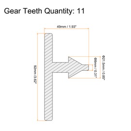 sourcing map Chuck Key 8mm Top Insert Head Diameter 11 Teeth for 3-16mm Drill Chuck Yellow 2pcs