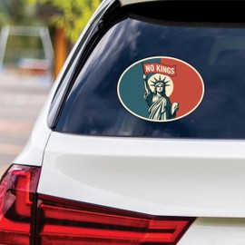 No Kings in America Vinyl Sticker, Resist Hate Decal, Anti-Trump, No Kings Liberty Sticker, Resist Fascism Car Bumper Sticker, 6" x 4.5"