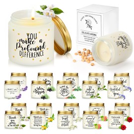 Roowest 20 Pcs Thank You Gift Candle Jars 3.5 oz Employee Appreciation Gifts Bulk Soy Wax Jar Inspirational Candles for Coworker Women Men Teacher Nurse Office,10 Scents(Fresh Scents)