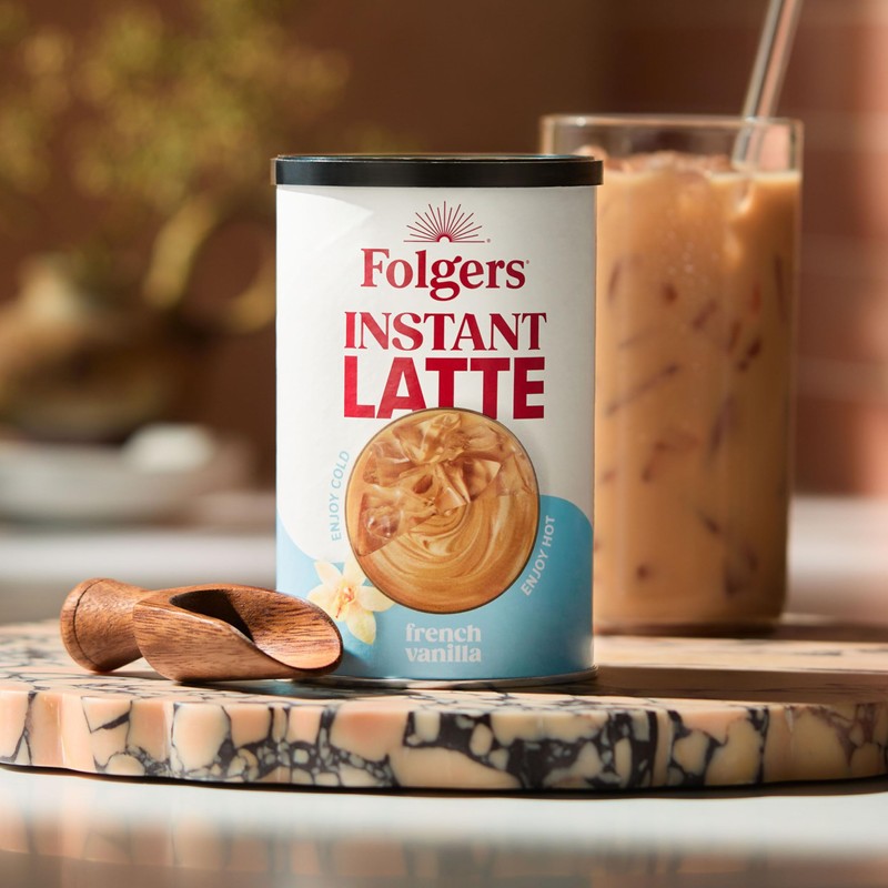 Folgers French Vanilla Flavored Instant Latte, 16 Ounce (Pack of