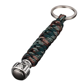 Mcree, Schlüsselanhänger, mit antikem Wikinger-Thor-Mjolnir-Anhänger und Metallring, für Bergsteigen, KFZ-Schlüssel, im Vintage-Stil, für Herren, Leder, mehrfarbig