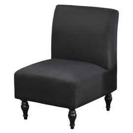 Jusmate Armless Accent Chair Cover Slipcover, Stretch Chair Slipper Super Fit Armless Chair Furniture Protector Cover Slipcover for Living Room Hotel (Black)
