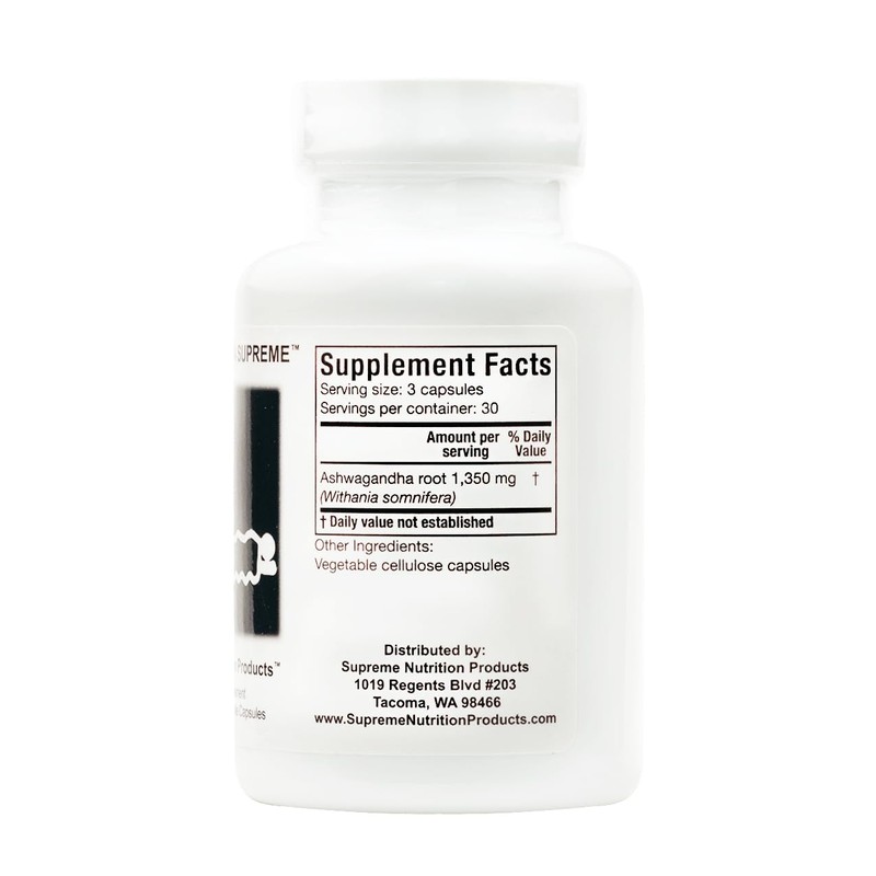 Supreme Nutrition Ashwagandha Supreme, 90 Pure Ashwagandha Vegetarian Capsules (Pack