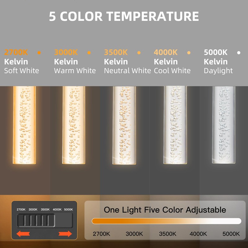 Ajbvp Modern LED Pendant Lights Kitchen Island Lighting,Dimmable 5CCT/2700K/3000K/3500K/4000K/5000K,Hanging Island