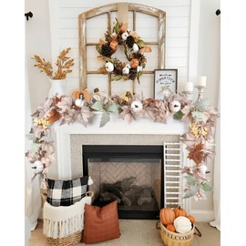 Lvydec Large Fall Maple Garland - 6ft/Piece Artificial Fall Foliage Garland Colorful Autumn Decor for Home Wedding Party Christmas