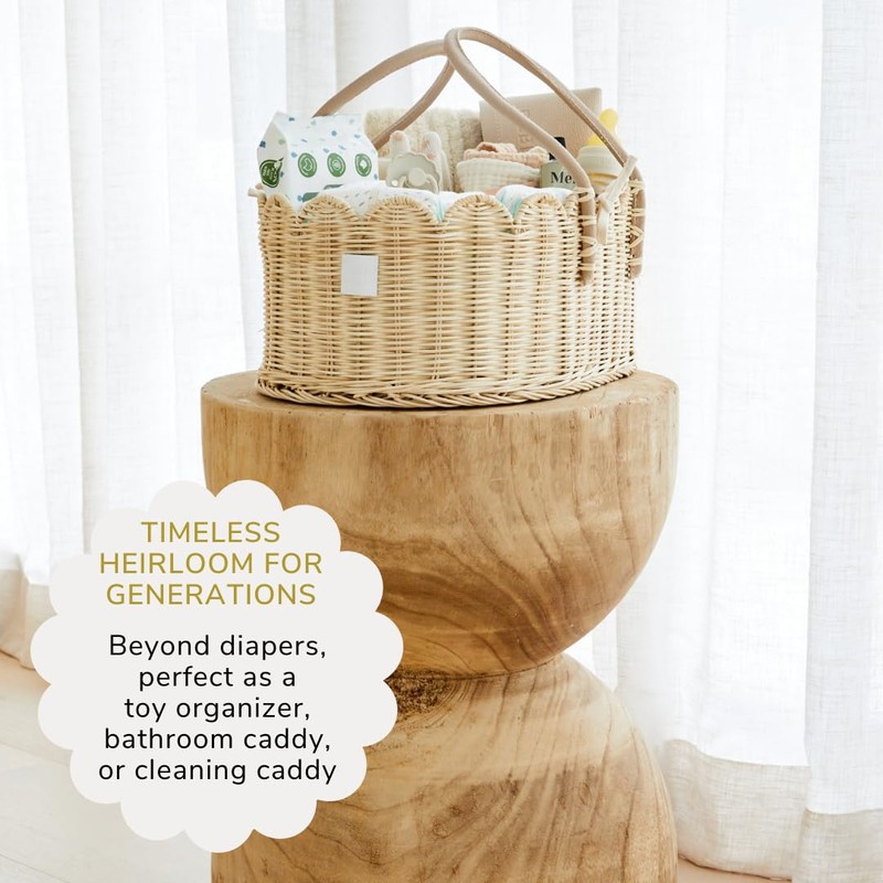 BEBE BASK Premium Baby Diaper Caddy Organizer - Handmade &