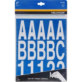 Hillman 847008 Die-Cut Letters/Numbers Kit, White, 2-Inch