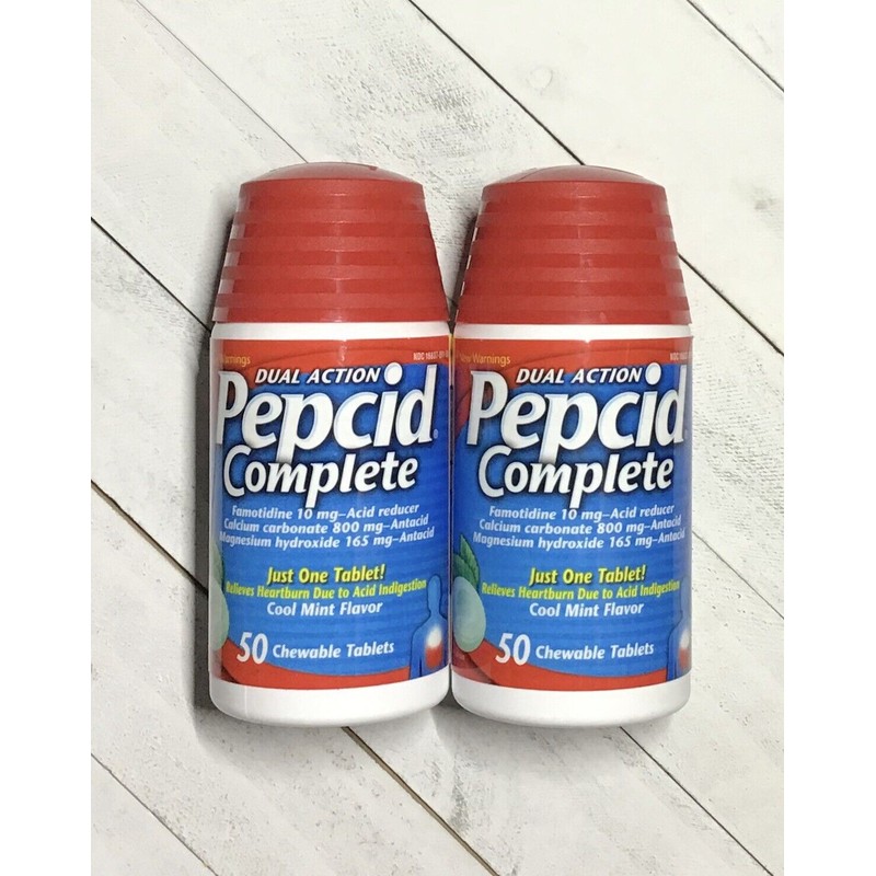 PEPCID 2x Pepcid Complete Dual Action Heartburn Relief Cool Mint