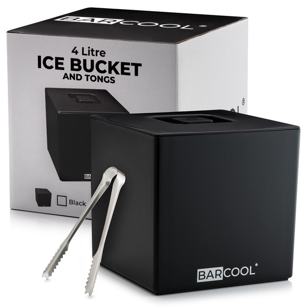 Barcool Ice Bucket with Lid and Ice Tongs | 4