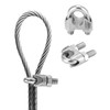 QWORK 5/8" Wire Rope Clamp Clip M16, 10 Pack Large