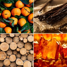 House of Velas Candle Wood Collection, 15 oz, 1 Wooden Wick, Vanilla Woods, Square Glass Jar Candle