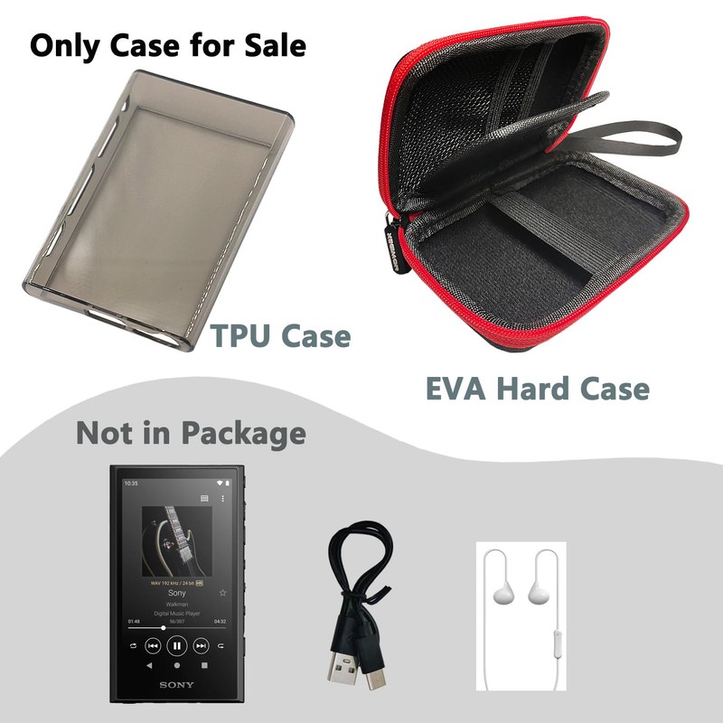 Hard Carrying Case and TPU Case for Sony NW-A306 Walkman