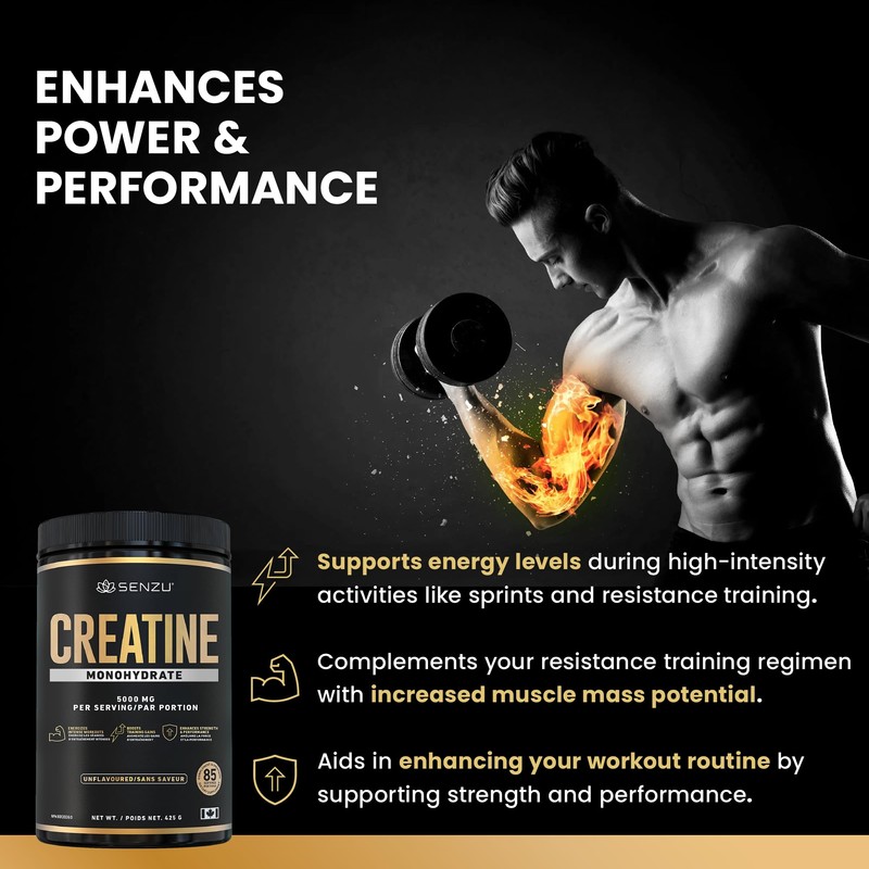 Creatine Monohydrate Powder - Unflavored Creatine for Pre Workout, Athletes