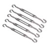 5Pcs Turnbuckle Hook and Hook Wire Rope Tension 304 Stainless