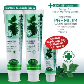 Dentiste Plus White Nighttime Toothpaste Tube 160g x 2 + Nighttime Toothpaste 50g