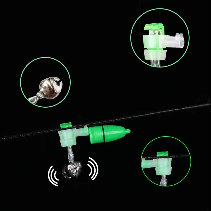 HiBD Fishing Bell 20pcs Spiral Clip Fish Bell Fishing Bite