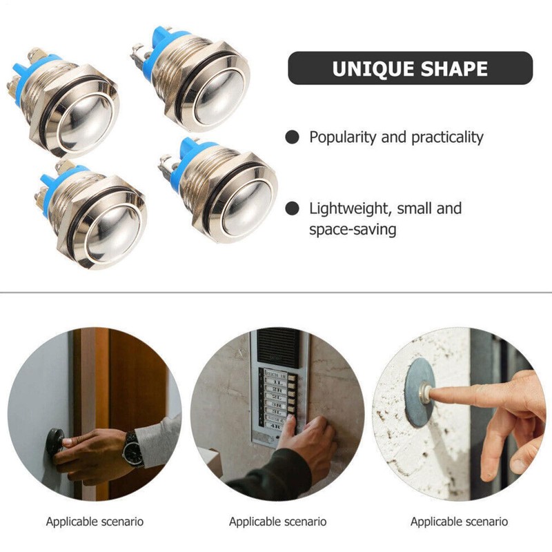 Door Chime Push Button - 4X Replacement Buttons Push Door
