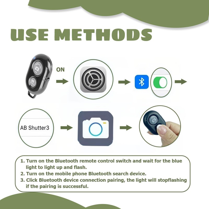 SMCEHEYA Wireless Bluetooth Camera Shutter Remote Control for Smartphones -