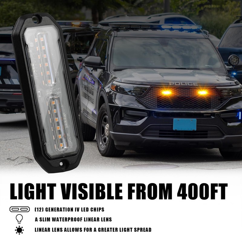 WINECO Green White led strobe lights for trucks, Emergency Strobe