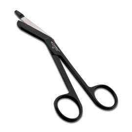 Cynamed Lister Bandage Scissors with Multicolor/Rainbow Titanium Coating - Perfect for EMT, Paramedics, First Aid Responders, Doctors, Nurses, Students and More (Black, 5.5 in.)