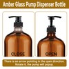 BPFY 4 Pack 32 oz Amber Glass Pump Bottles, Glass