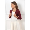 Bolerose Girls 3/4 Sleeve Childrens Kids Bolero (Burgundy, 5-6 Years)