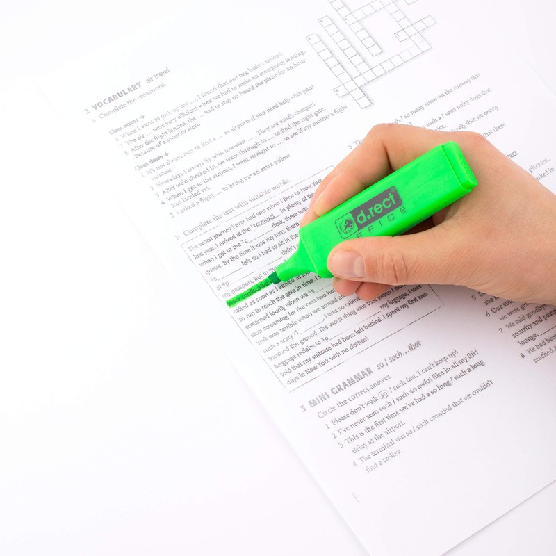 D.RECT 1127 Set of 4 Fluo Highlighters with Bevel Chisel