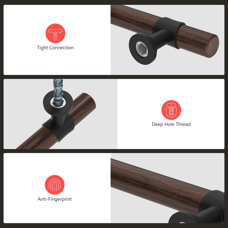 homdiy 10 Pack Black Cabinet Handles 5 Inch Hole Centers
