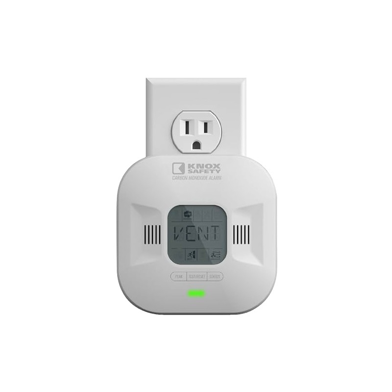 Knox Safety Plugin Carbon Monoxide Detector with 10-Year Battery Backup