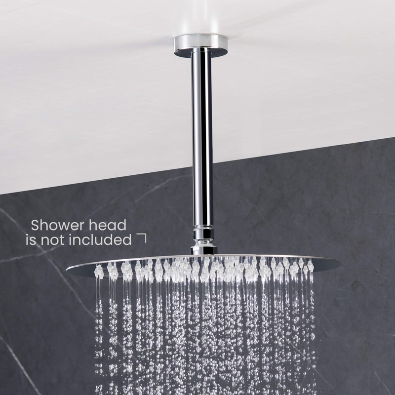 KIBI Circular 8 Inch Chrome Finish Ceiling Mounted Shower Arm