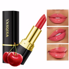 Color Changing Lipstick Tinted Lip Balm PH Lip Balm Long Lasting Nutritious Lip Magic Color Changing Lipstick Waterproof Moisturizing Color Changing Lip Balm Lipstick (02# Cherry)