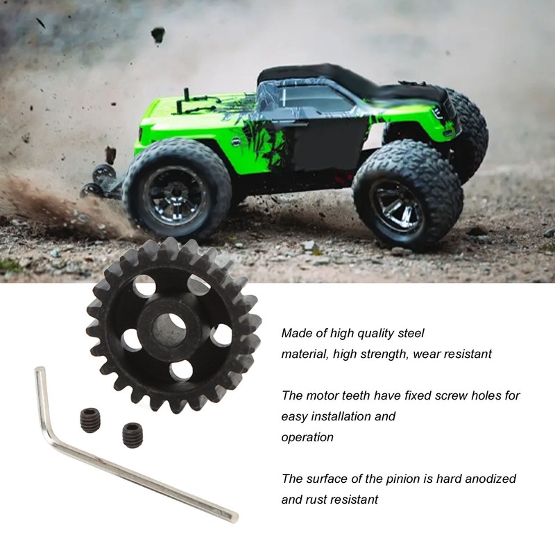 24T Pinion Gear Mod 1 5mm Shaft with Screws Wrench