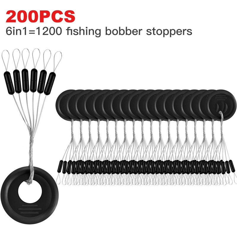 Outus 1200 Pcs Fishing Bobber Stopper Fishing Rubber Bobber Beads
