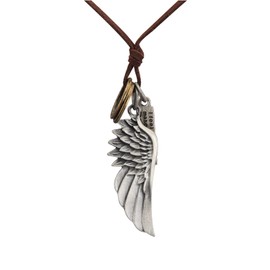GelConnie Brown Necklaces Long Chain Necklace for Women Vintage Necklace Boho Leather Feather Necklace Brown Leather Choker Cord Cowgirl Necklace Leather Pendants for Men