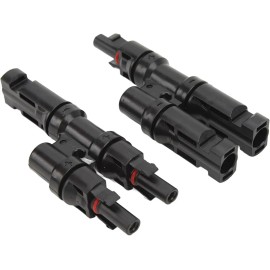 Par Conector Mc4 Bifurcadores en Y Tipo T2 Macho Hembra Conexion Panel Solar Paralelo Ip67 Impermeable 1500v Dc Negro Sistema Fotovoltaico Unir Accesorio Instalaciones