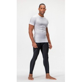 DEVOPS 3 Pack Men's Athletic Short Sleeve Compression Shirts (Small, White/White/White)