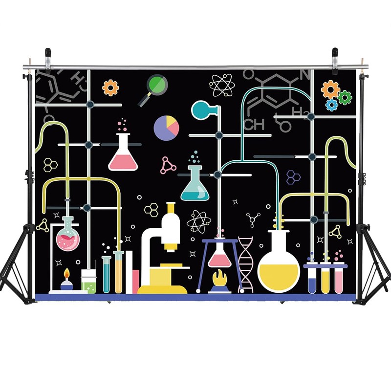 LYCGS 7X5ft Chemical Science Backdrop Chemical Experiments Science Birthday Party
